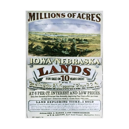 Advertisement for Iowa and Nebraska Lands Print Wall