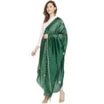 thumbnail image 4 of eloria Floral Bottle Green Woman's Indian Ethnic Chunni, Dupatta, Stole, Scarf Shawl Wrap, 4 of 4