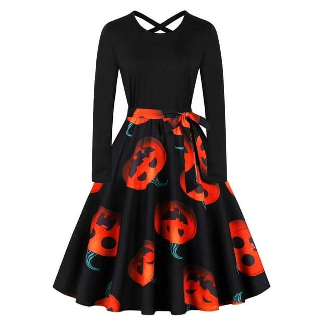 WILLBEST Robes pour Femmes Vintage Manches Longues Soirée Bal Robe Longue
