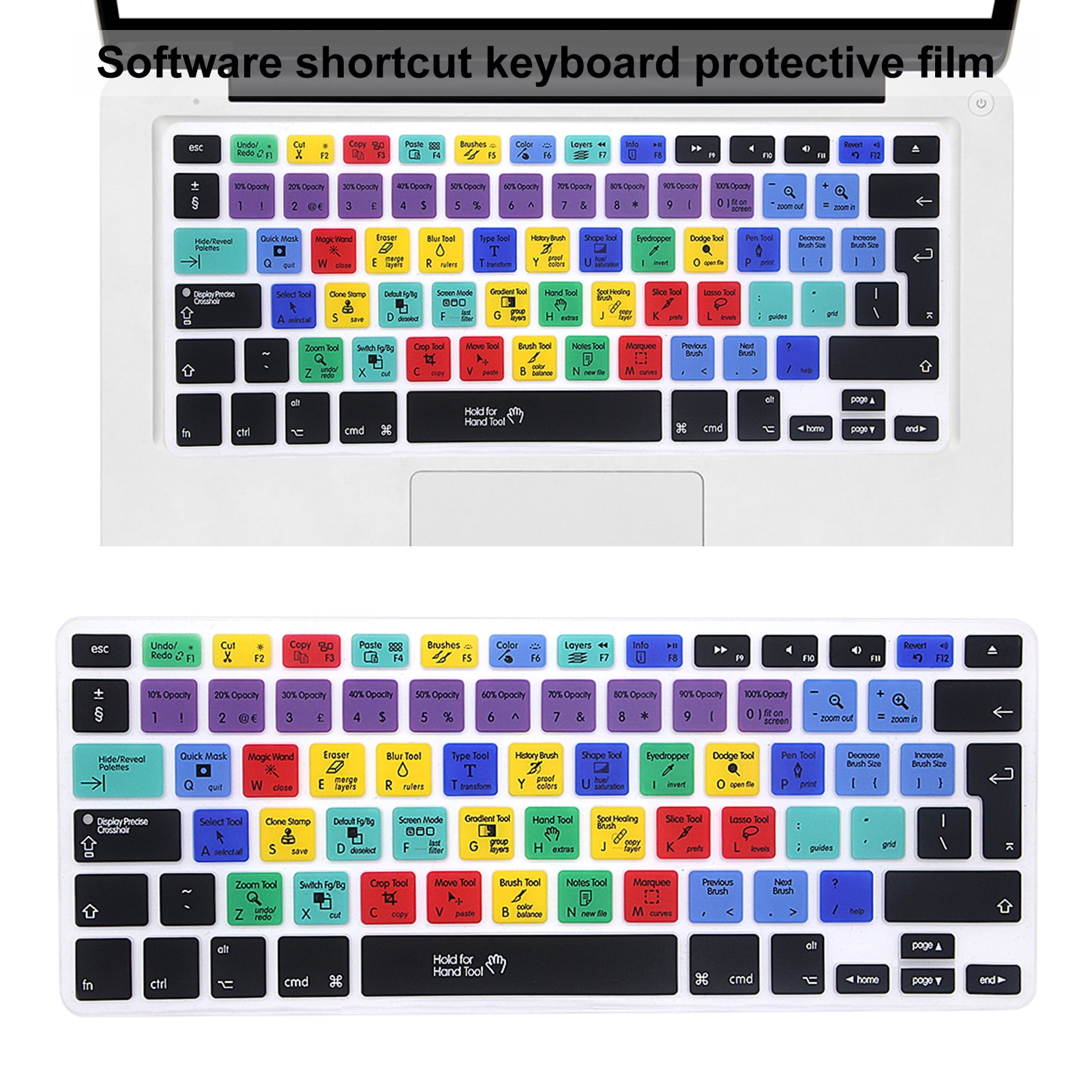 Photoshop Shortcuts Candy Keyboard Cover f Macbook Air/Pro 13/14/15 BLUE 