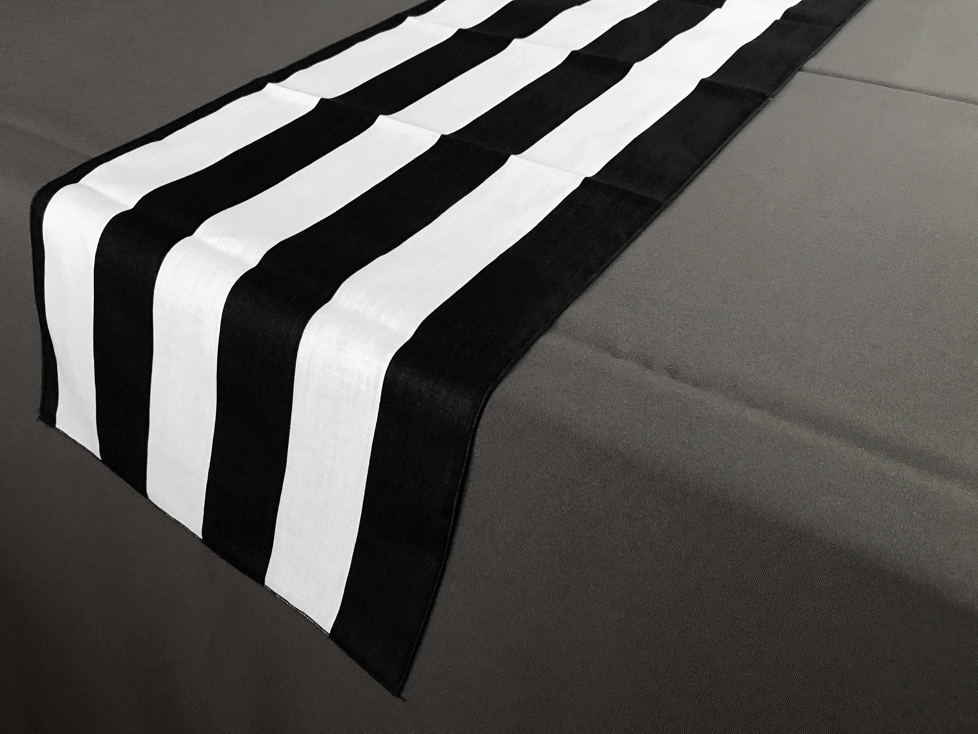 Satin Stripe Table Runner 2 Inch Wide Stripes Black and White Walmart