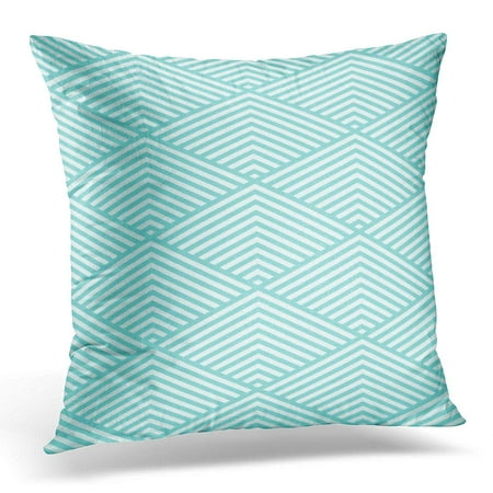 ECCOT Baby Stripe Green Aqua Pastel Two Tone Colors Chevron Striped Abstract Retro Styled Graphic Geometric Pillowcase Pillow Cover Cushion Case 16x16 inch