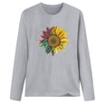 thumbnail image 4 of Pompotops Femmes Imprimé Décontracté Col Rond Manches Longues T-shirt Tops Blouse, 4 of 4