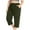 Army Green, variant on Womens Plus Size Capris with Pockets- Summer Soft Baggy Casual Elastic Waist Cargo Pants White Size L-5XL