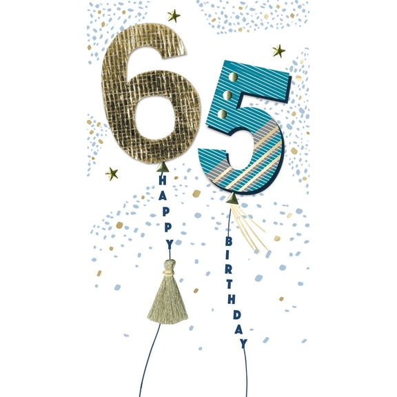 Handmade "Champagne" Greeting Card 65th Birthday Balloons