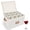 Ivory, variant on Homelux Theory Silverware Organizer with Lid, Hard Shell China Storage Container for Flatware, 5 Adjustable Compartments, Stackable (Ivory)