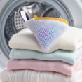 thumbnail image 6 of 5 Pcs Triangle Mesh Laundry Bag,Reusable Wash Bag with Zipper | Scent Beads Laundry Pod Dissolution Protection Bags for Laundry Room,Washing Machine,Yellow, 6 of 8