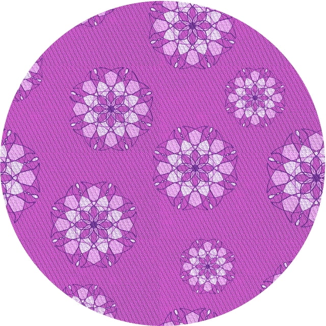 Ahgly Company Tapis Rond Lavable en Machine Intérieur Transitionnel Fuchsia Ou Magenta Violet, 5 Pieds Rond