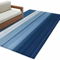 thumbnail image 2 of 4x6 Area Rugs, Blue Ombre Stripe Non-Skid Rubber Backing Large Rectangle Rugs - Living Room Bedroom Home Office, Farmhouse Striped Modern Abstract Art Indoor Floor Mat Carpets Washable Rug, 2 of 9