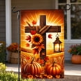 thumbnail image 4 of DefiDgd Fall Garden Flag,Pumpkin Sunflower Maple Leaves Fall Religious Outdoor Yard Double Sided Flag for Fall Thanksgiving Home Garden Lawn Porch Holiday Decor(B), 4 of 6