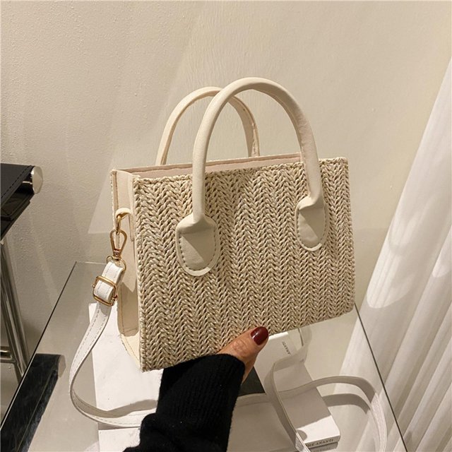 tejido capacidad superior, de mimbre, s de hombro, para informales, playa, , beige Colco monedero de paja