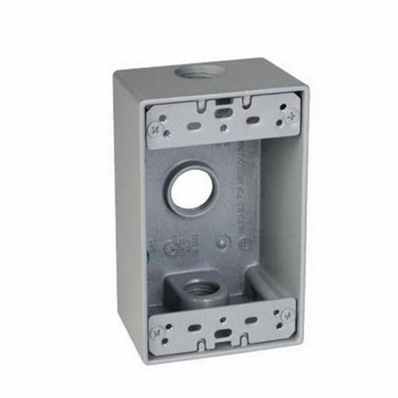 Hubbell Raco SB375S Rectangular Box 3 0.75 in. Holes - Gray