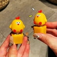 thumbnail image 2 of Chick Keychain Fidget Toy Button Press Stress Reliever Squeaky Sound, 2 of 8
