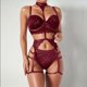 thumbnail image 2 of Gibobby Sujetador De Encaje Para Mujer Bragas de satén para mujer, sexy, con costuras de cinta, sin espalda, lencería erótica(Rojo, M), 2 of 5