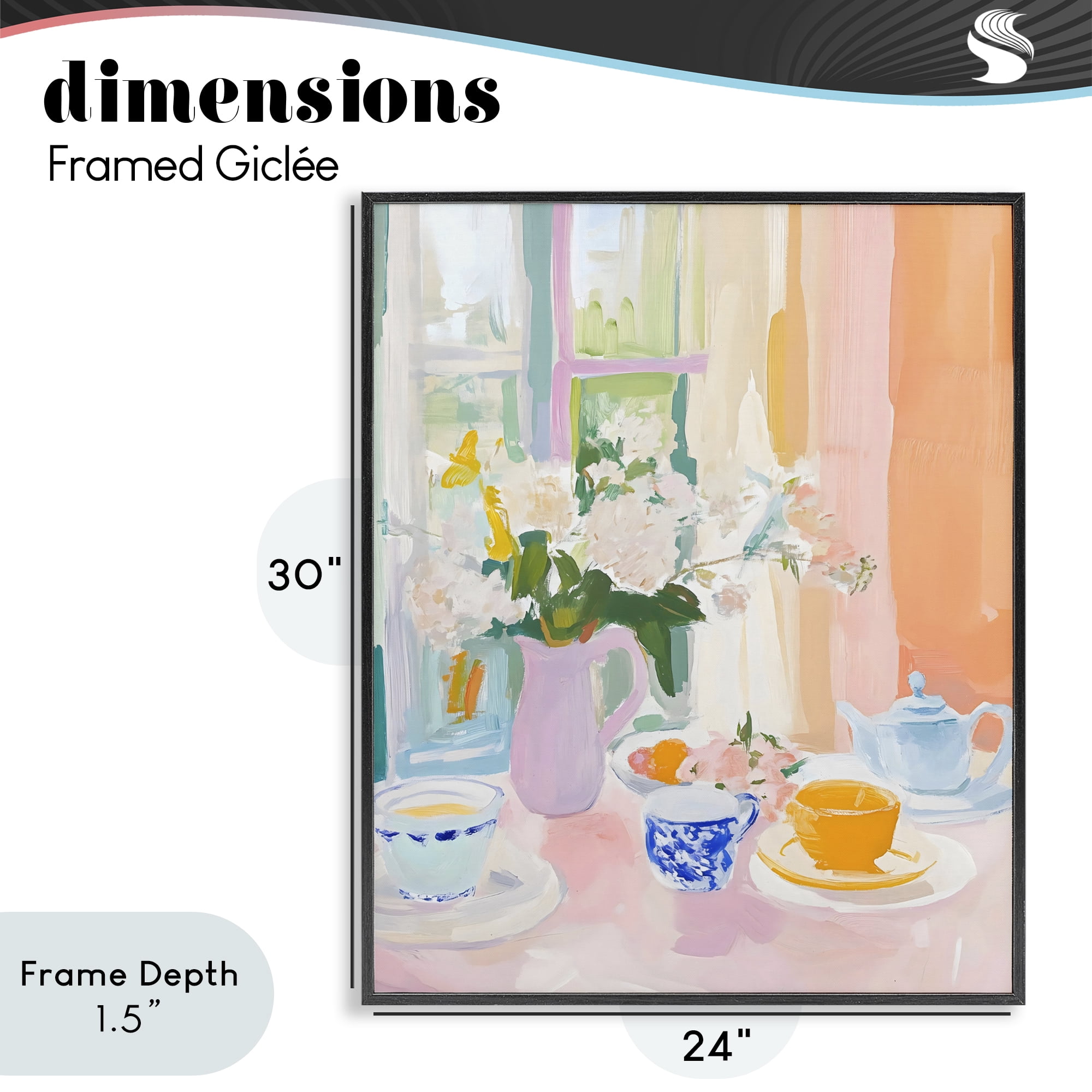 Stupell Industries Breakfast Still Life Abstraction Black Framed Giclee Art, design by The Prints Vibe