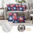 thumbnail image 6 of Independence Day Pillow Covers 2 Pack American Patriotic Fantasy Firework Red Plaid Frame Pillowcase Waterproof Outdoor Throw Pillow Cover for Patio Garden Square Cushion 20”x20”, 6 of 9