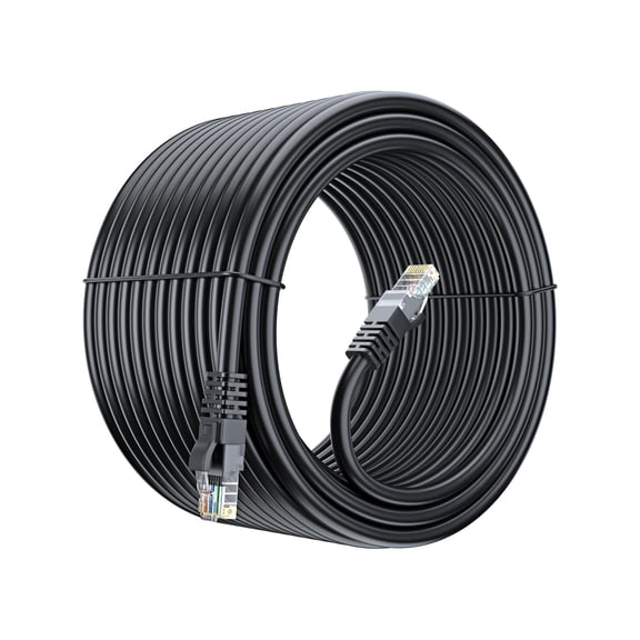Cat 6 Ethernet Cable 150 Ft, 100% Pure Copper, Cat6 Cable LAN Cable, Internet Cable, Patch Cable and Network Cable - UTP (Black) 150 Feet