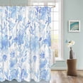 thumbnail image 3 of Fabric Shower Curtain, Blue Green Abstract Flowers Plants Watercolor Floral Bathroom Curtain with 12 Hooks Waterproof No Bad Odor Machine Washable Bath Curtains for Bathroom, Spa Room, 60"x72", 3 of 6