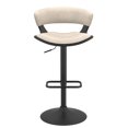 thumbnail image 2 of Contemporary Wood and Faux Leather Adjustable Air Lift Stool - Ivory and Black, 2 of 7