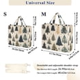 thumbnail image 2 of FORMRS Womens Corduroy Tote Bag Crossbody Shoulder Handbag with Pocket, Beige Christmas Trees, 2 of 7