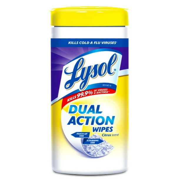 New Lysol 1920081143 Dual Action Disinfecting Wipes, Citrus Scent, 35