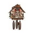 thumbnail image 1 of Horloge Coucou Maison de Forêt Noire avec Pêcheur Mobile et Roue de Moulin Mobile, 1 of 1