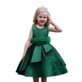 thumbnail image 1 of oqasdz Robe Fille Élégante Satin Robe de Fête Fille avec Manches Bouffantes et Jupe Fluide et Célébrations, 1 of 6