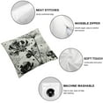 thumbnail image 4 of COMIO  Dandelion Pillow CoversBed Pillow, Plush Soft Comfort for Hair/Skin Cooling Pillowcases with Envelop Closure Throw Covers Vintage Silhouette Floral Black Grey&nbsp;2pc, 4 of 6
