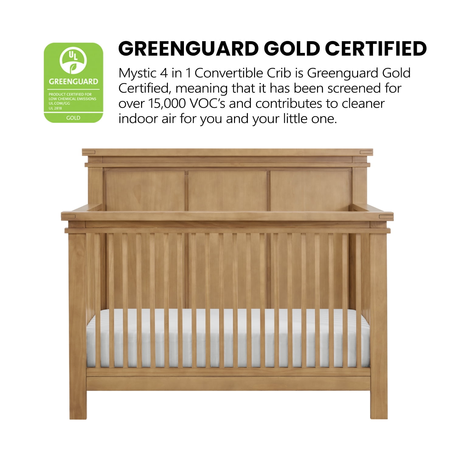 Soho Baby Mystic 4in1 Convertible Crib Honey Wood