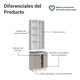thumbnail image 4 of Kit Gabinete Bajo Con Armario De Vidrio Madesa Agata 70cm BC, 4 of 10