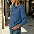 thumbnail image 5 of TARIENDY Fall Sweatshirt Women Solid Corduroy Pullover Hoodies Long Sleeve Drawstring Knit Hooded Sweatshirts with Pocket Navy XXL, 5 of 5