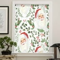 thumbnail image 4 of Christmas Santa Semi Sheer Curtains Drapes for Living Room, Bedroom, French Doors Window 84 Inches Long, Xmas Botanical Berry Watercolor Rod Pocket Chiffon Curtain Drapery Voile Draperies Panel, 4 of 6