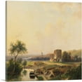 thumbnail image 1 of ARTCANVAS River Landscape Near Haarlem Windmill Ruins Of Brederode 1839 Canvas Art Print by Andreas Schelfhout - Size: 26" x 26" (1.50" Deep), 1 of 9