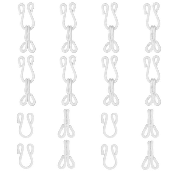 Uxcell Sewing Hooks and Eyes, 37mm Covered Hook Eye Sewing Closure Fasteners Sew on Snaps for Bra Clothing Replacement (10 Pack, White)