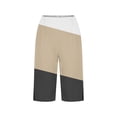 thumbnail image 3 of fatyb Womens Long Shorts Elastic Waist Straight Leg Shorts Side Split Knee Length Casual Shorts with Pockets, 3 of 5
