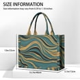 thumbnail image 3 of Large Capacity Tote Bag,Teal Gold Marble Pattern Handbag Fashion Luxury Tote Bag,15.7"x13"x 5.1" Inches,Laptop Compatible, 3 of 6