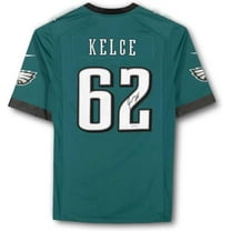 Jason Kelce Philadelphia Eagles Autographed Officially Licensed Green Football Jersey - PSA Authenticated