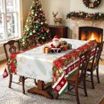 thumbnail image 2 of Nanqianyi Poinsettia Christmas Tablecloth 60x70 Inch,Waterproof Rectangle Holiday Table Cover, 2 of 6