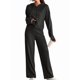 thumbnail image 3 of Conjuntos de Salón para Mujer, Pijamas de 2 Piezas A Juego, Moda de Otoño, Conjuntos de Punto Acanalado, Chándales Casuales de Larga Negro S, 3 of 9