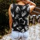 thumbnail image 5 of Blusa sin mangas con cuello en V y estampado de Halloween con botones y sin mangas para mujer Pompotops  lopia1000204, 5 of 6