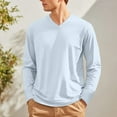 thumbnail image 5 of Men's V Neck Long Sleeve Casual T-Shirt Classic Basic Solid Tee Shirts Light Blue XL, 5 of 6