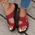 thumbnail image 6 of HTHLVMD Open Toe Platform Summer Shoes, Breathable Walking Slides, Summer Sandals for Women 2026 Extra Wide Beach Breathable Comfortable Mesh Hollow Mesh Slide Sandls Orthopedic Shoes, Red 9.5, 6 of 7