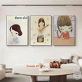 thumbnail image 4 of Dibujos animados de muñecas japonesas sonámbulas, obras de arte de Yoshitomo Nara, carteles de lienzo, impresiones de pared, imágenes para habitación de niños, decoración del hogar, 4 of 5