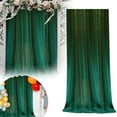 thumbnail image 2 of Tulle Backdrop Curtains for Wedding Decor - Sheer Voile Fabric Drapes for Photo Background, Baby Shower, Birthday Party, and Bridal Ceremony Decorations (Green,29.5"x98.4"), 2 of 5