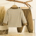 thumbnail image 4 of Vividxx Boys Clothes Boys Outfits & Sets Fall Striped Shirt And Pants Outfit With Embroidery For Toddlers Comfortable Casual Wear 9-12 Months, 4 of 9
