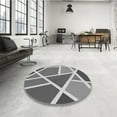 thumbnail image 4 of Ahgly Company Machine Washable Indoor Round Transitional Gray Cloud Gray Area Rugs, 7' Round, 4 of 7