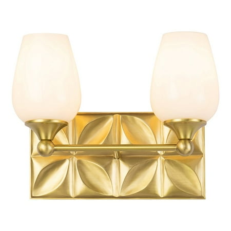 

Lucas McKearn Epsilon 2-light Metal Bath Vanity Light in Aged Brass