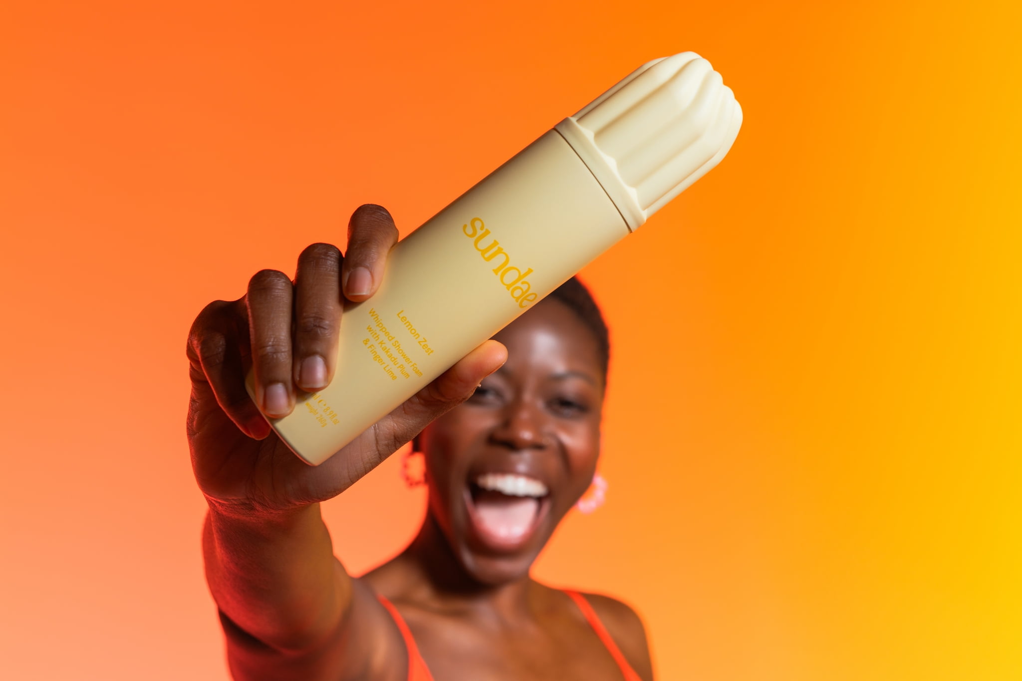 Sundae Whipped Shower Foam Orange 8.9 oz. Body Wash for All Adult Skin Types