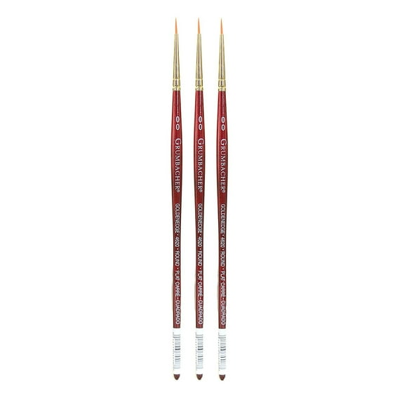 Goldenedge Watercolor Brushes 2/0, round (pack of 3)