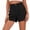Black, variant on Solid Shorts for Women High Waist Rolled Hem Casual Shorts Pleat Front Hotpant for Summer Outdoor Pink L